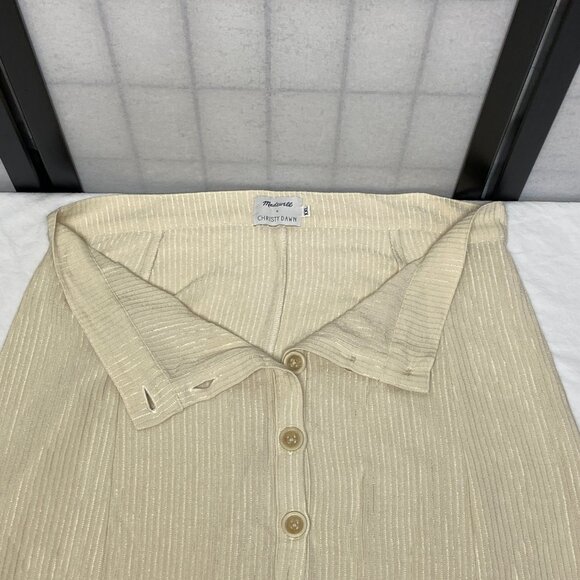 Christy Dawn Madewell Ida Maxi Skirt Cream Stripe Button Front Boho Cottagecore - Picture 12 of 16